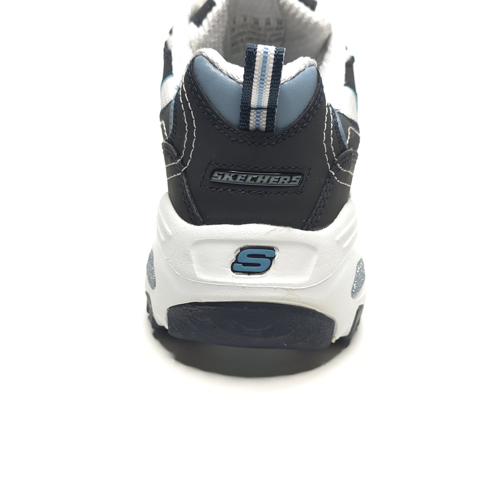 Skechers D'Lites Black White and Light Blue Women's Sneakers - Picture 6 of 6